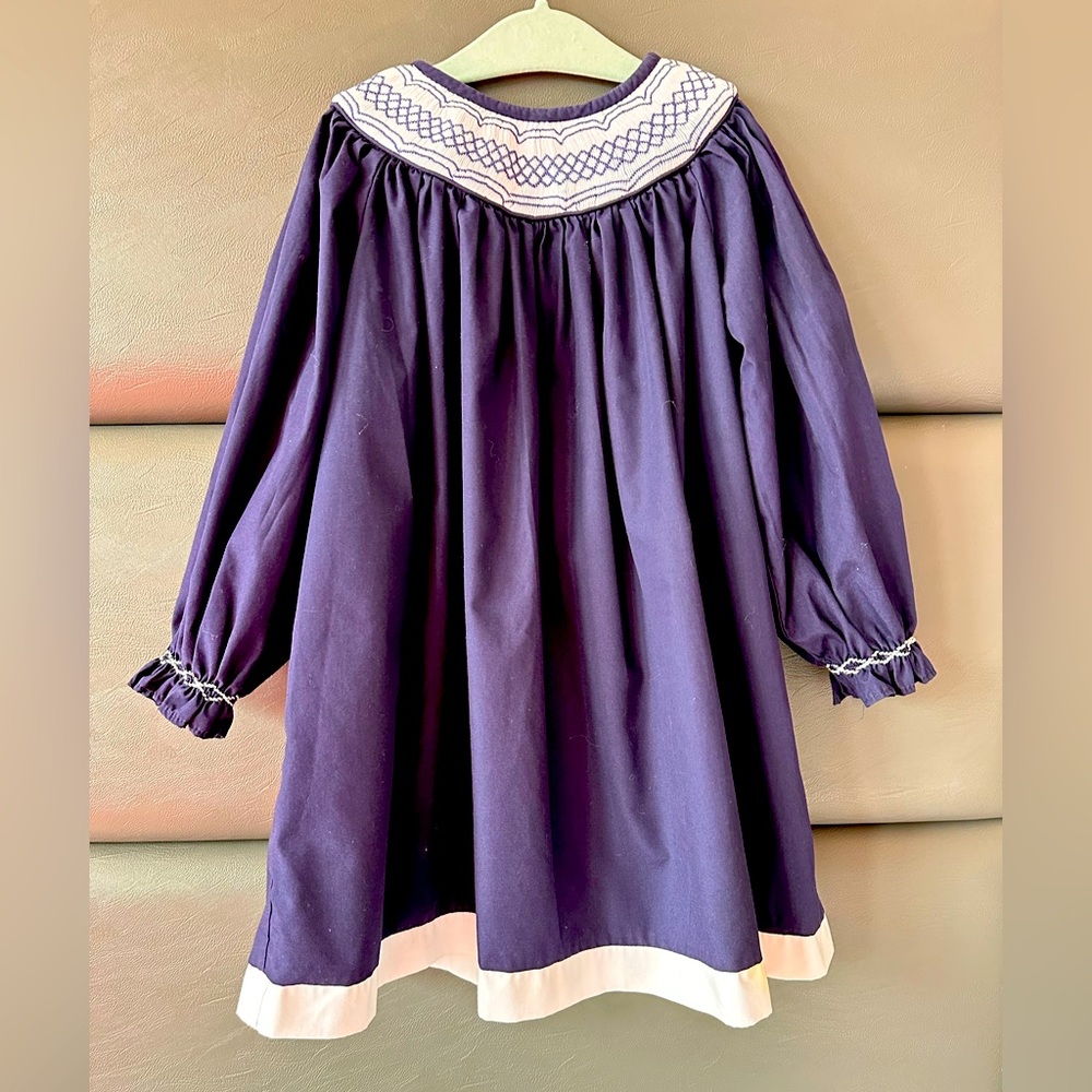 BEAUFORT BONNET Navy Smocked Dress Size 5